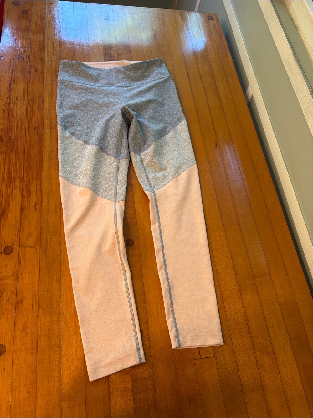 Outdoor Voices Pink and Gray Colorblock Leggings